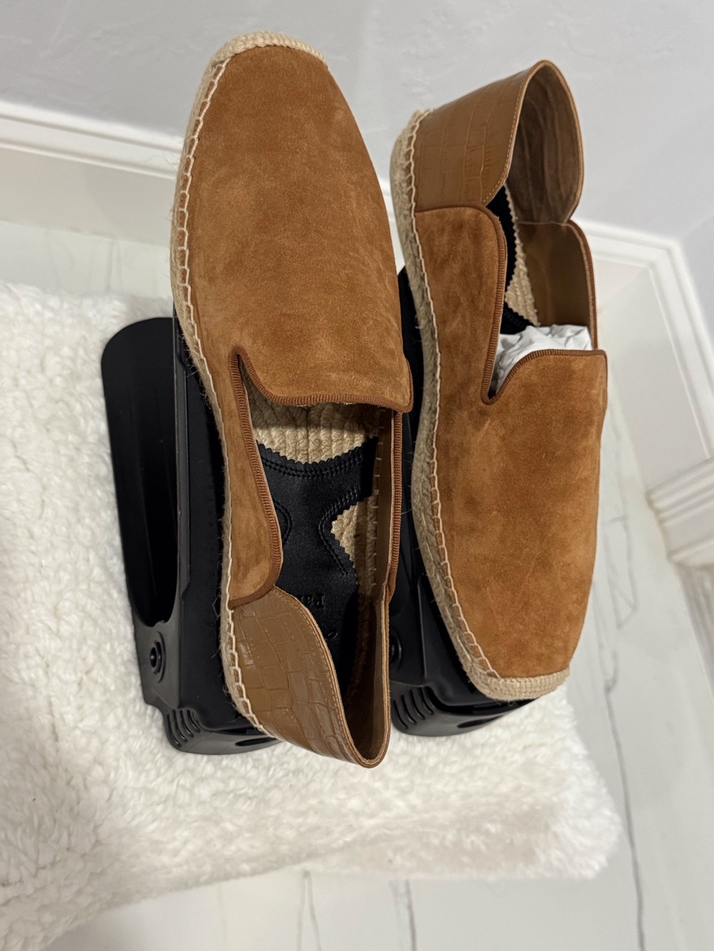 Christian Louboutin Men's Brown Suede Espadrille Slip-Ons